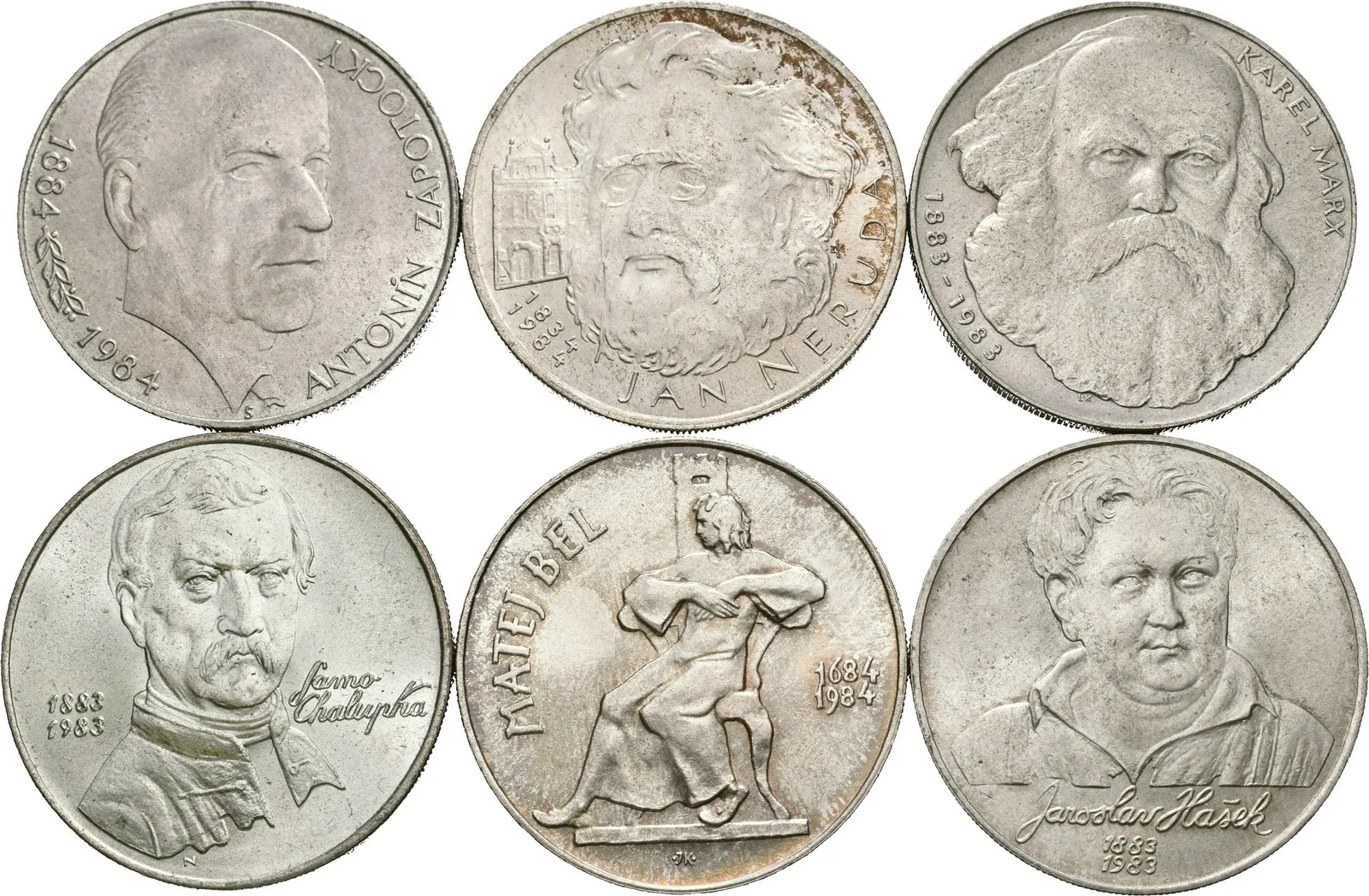 Soubor mincí 100 Kčs - 1983 - Jaroslav Hašek, Chalupka a Marx, — 1