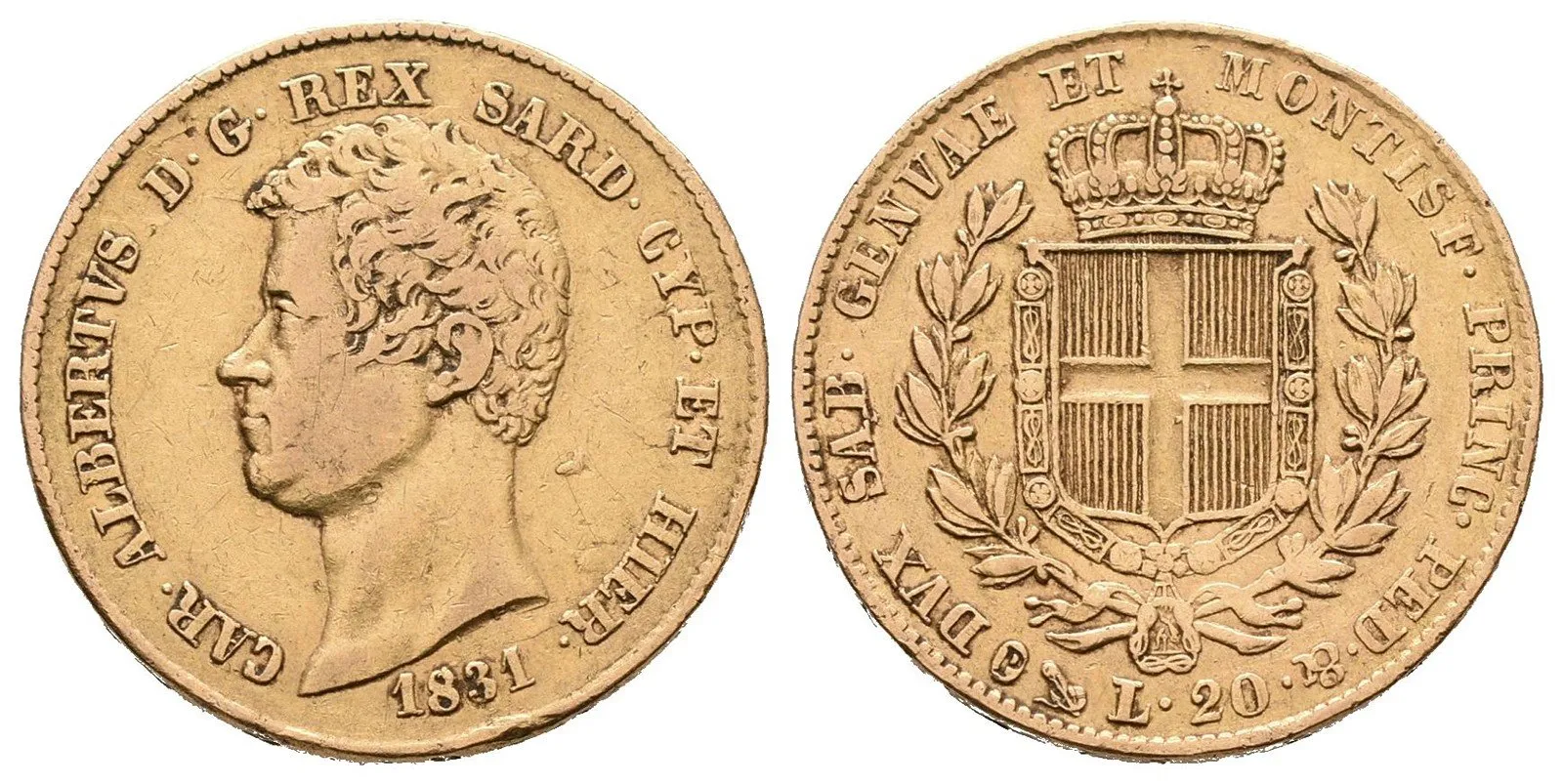 Sardínie, 20 Lira 1831 P