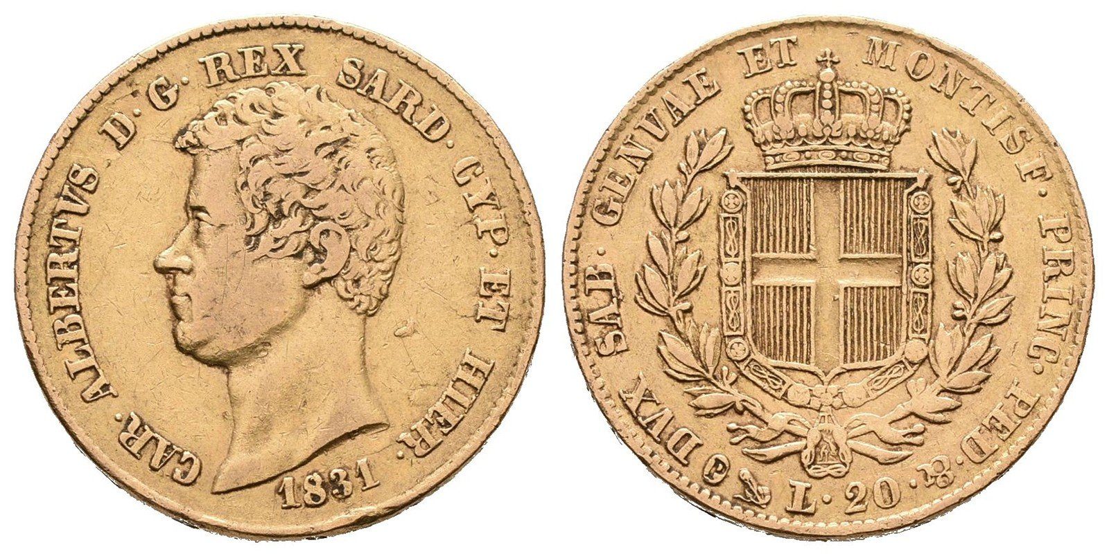 Sardínie, 20 Lira 1831 P