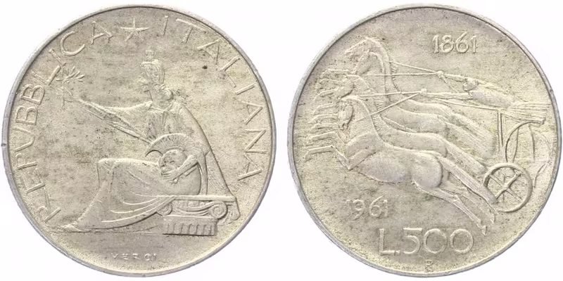 Itálie, 500 Lira 1961