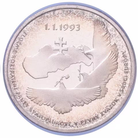 100 Sk 1993 - Vznik Slovenské republiky, Aurea.S11, pův. etue,