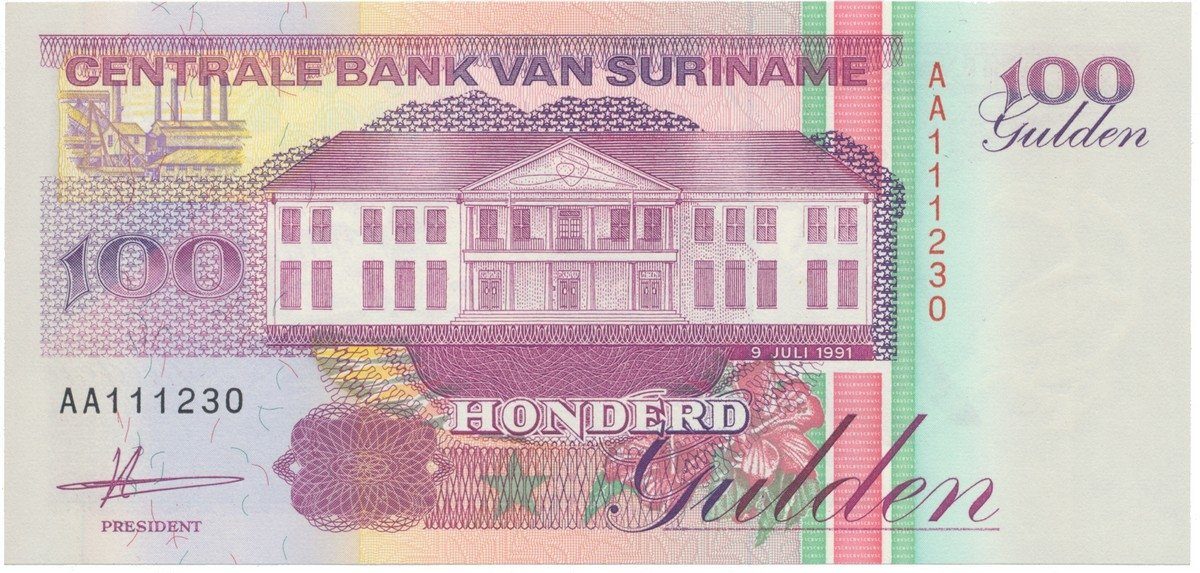 Surinam, 100 Gulden 1991, P.139a