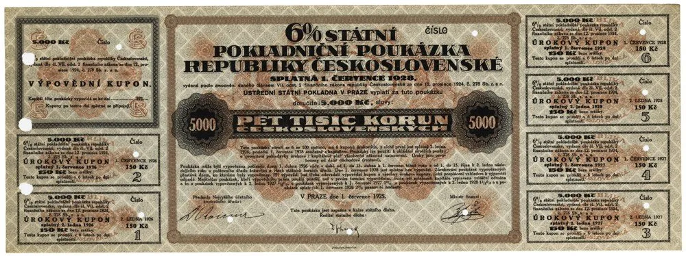 Státní pokladniční poukázky, 1919 - 1939 — 1
