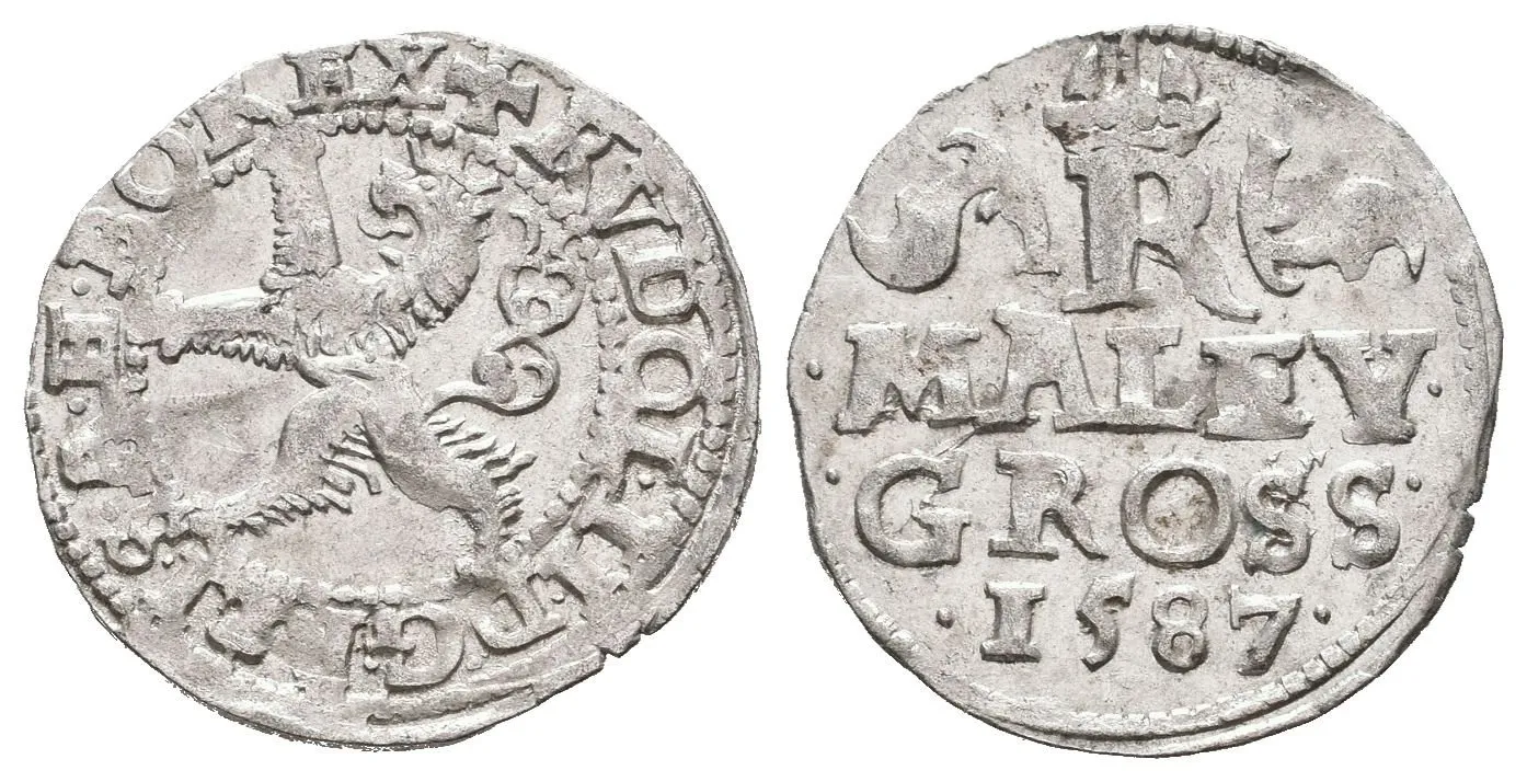 Malý groš 1587, Praha-Ercker, HN.21 (opis 6e), krásná zachovalost, pěkně vyražený — 1