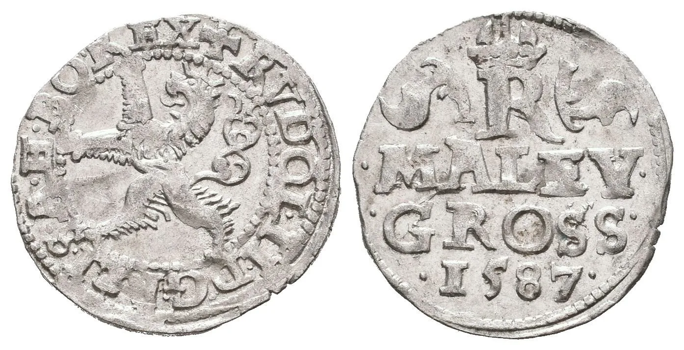 Malý groš 1587, Praha-Ercker, HN.21 (opis 6e), krásná zachovalost, pěkně vyražený — 1