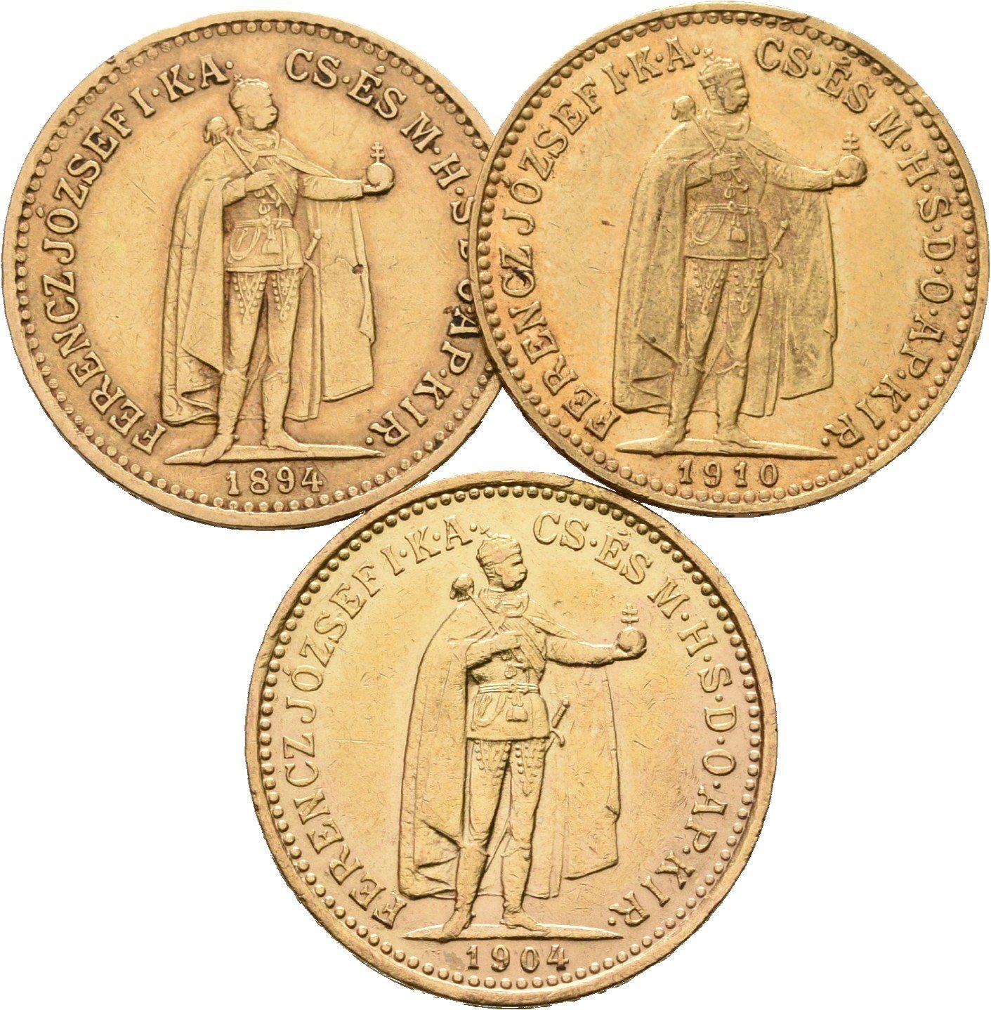 10 Koruna 1894 KB, 1904 KB, 1910 KB