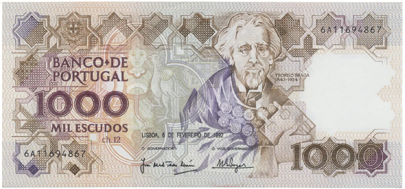 Portugalsko, 1000 Escudos 1992, P.181i