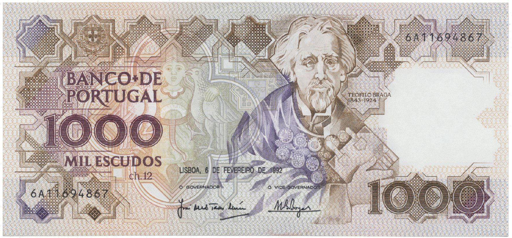 Portugalsko, 1000 Escudos 1992, P.181i