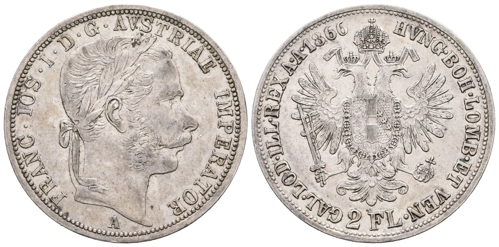 2 Zlatník 1866 A, patina, rysky, oběh — 1