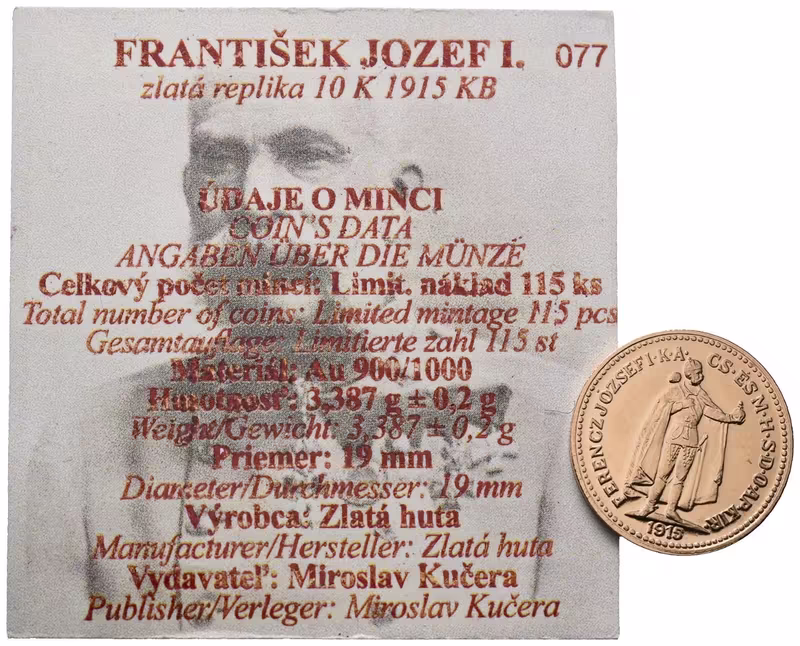 10 Koruna 1915 KB - Novoražba