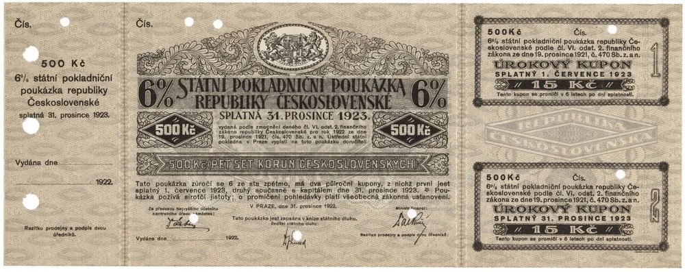 Státní pokladniční poukázky, 1919 - 1939 — 1