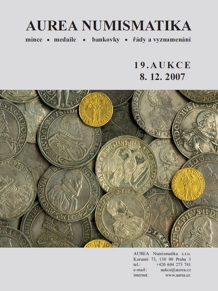 19. Aukce - mince • medaile • bankovky • řády a vyznamenání
