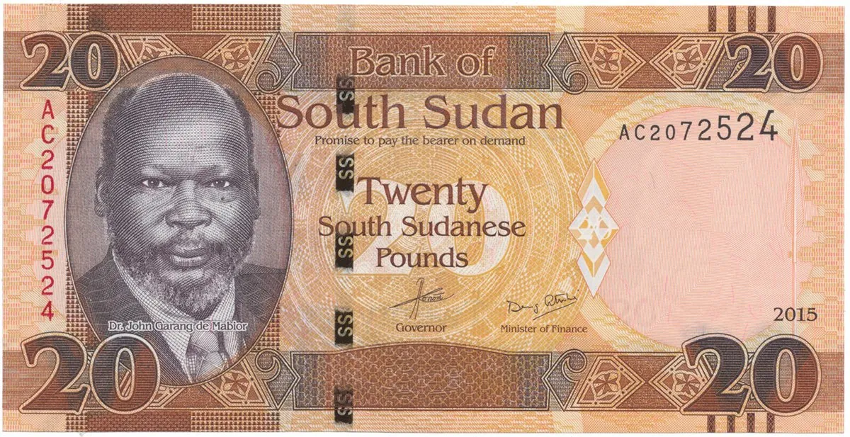 Súdán Jižní, 20 Sudanese Pounds 2015, P.13a