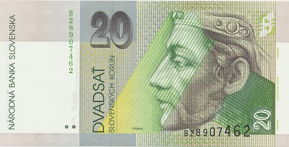 20 Koruna / 1. 9. 1993, série B, Hej.SK8a1