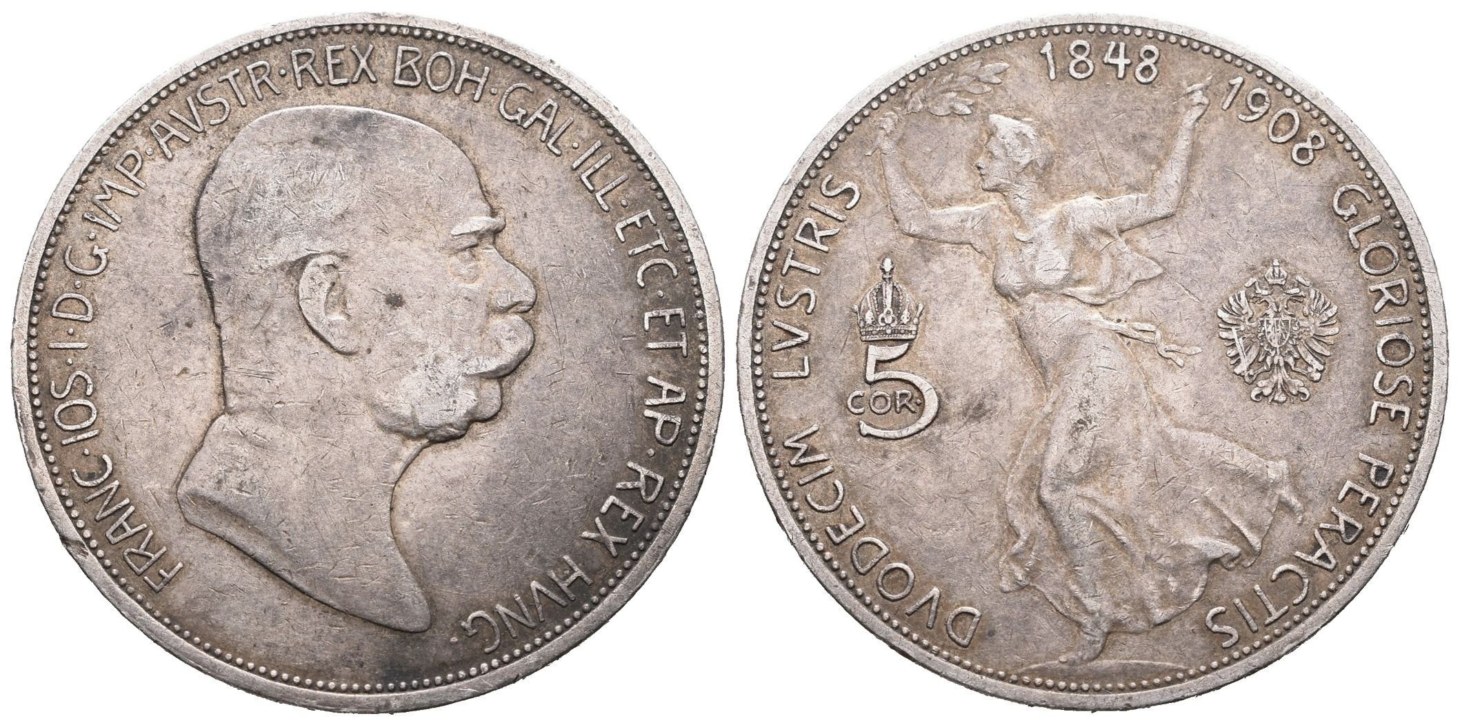 5 Koruna 1908 - jubilejní