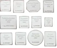 Sada - Nejcennější známky světa v ryzím stříbře - 24 Kusů Ag - Certifikát, Proof, Etue - fotografie 9