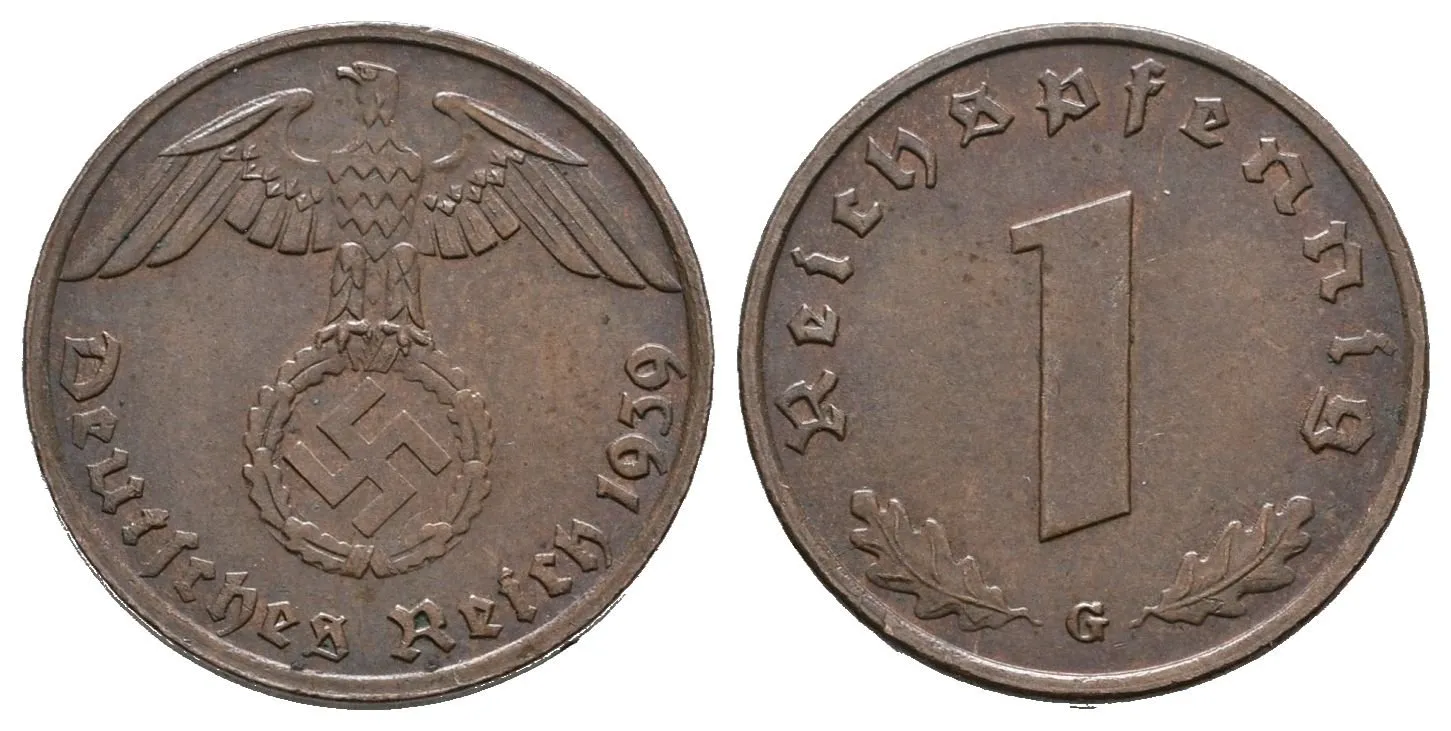 III. říše, 1 Pfennig 1939 G