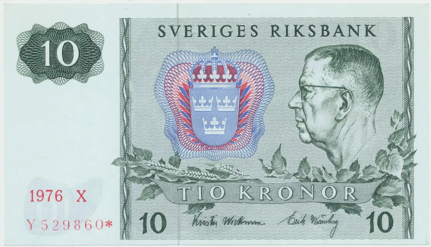 Švédsko, 10 Kronor 1976, náhradní série *, P.52r2