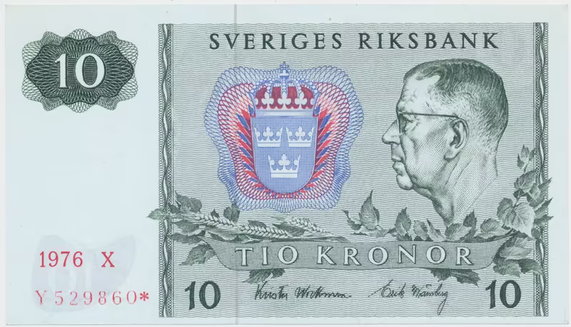 Švédsko, 10 Kronor 1976, náhradní série *, P.52r2