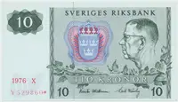 Švédsko, 10 Kronor 1976, náhradní série *, P.52r2