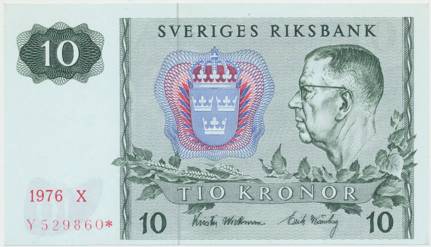 Švédsko, 10 Kronor 1976, náhradní série *, P.52r2