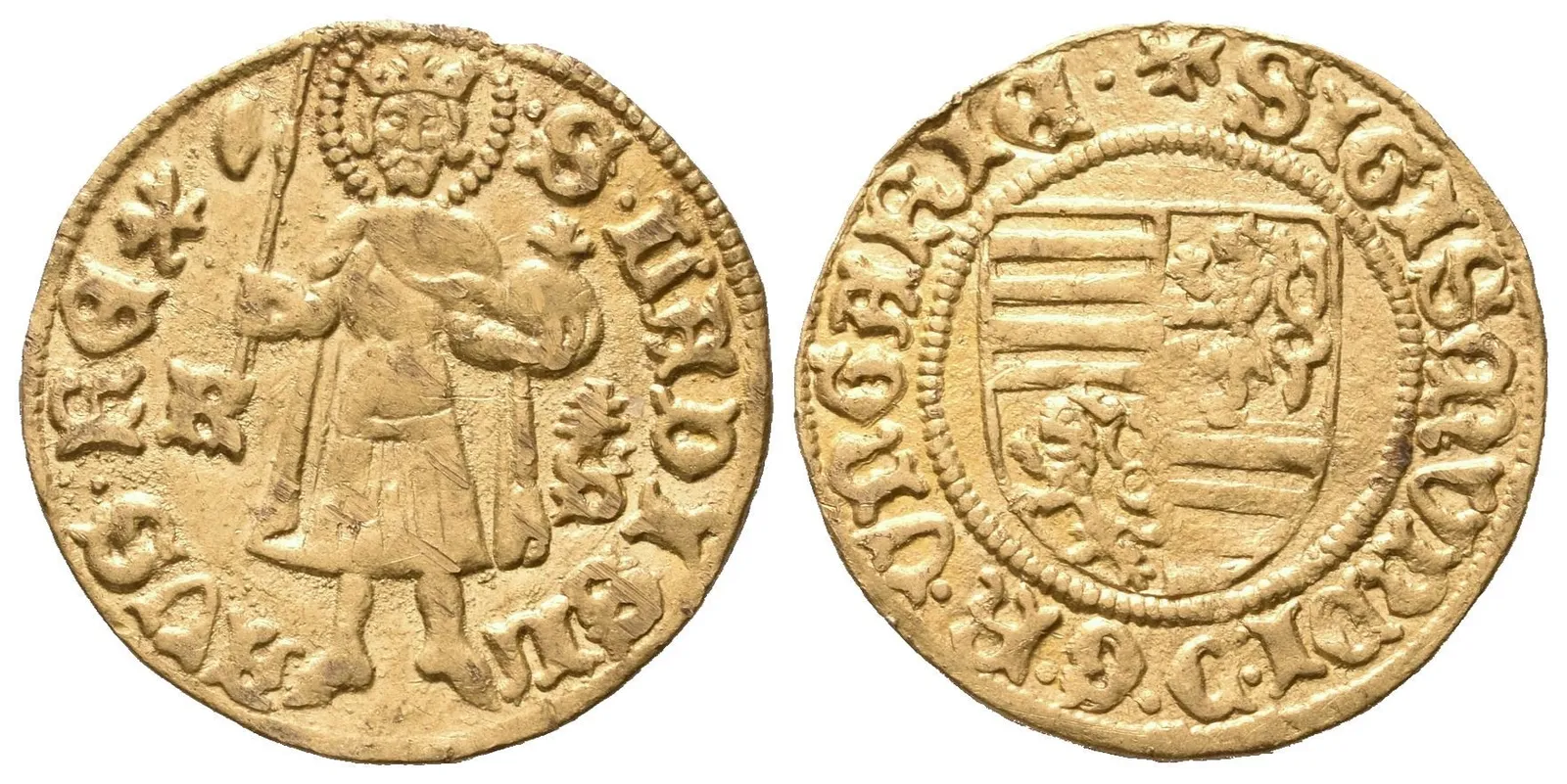 Dukát b.l. (1431 - 1437), Kremnica, Lengyel.18/21, Pohl.D 2-34 (3,56 g), — 1
