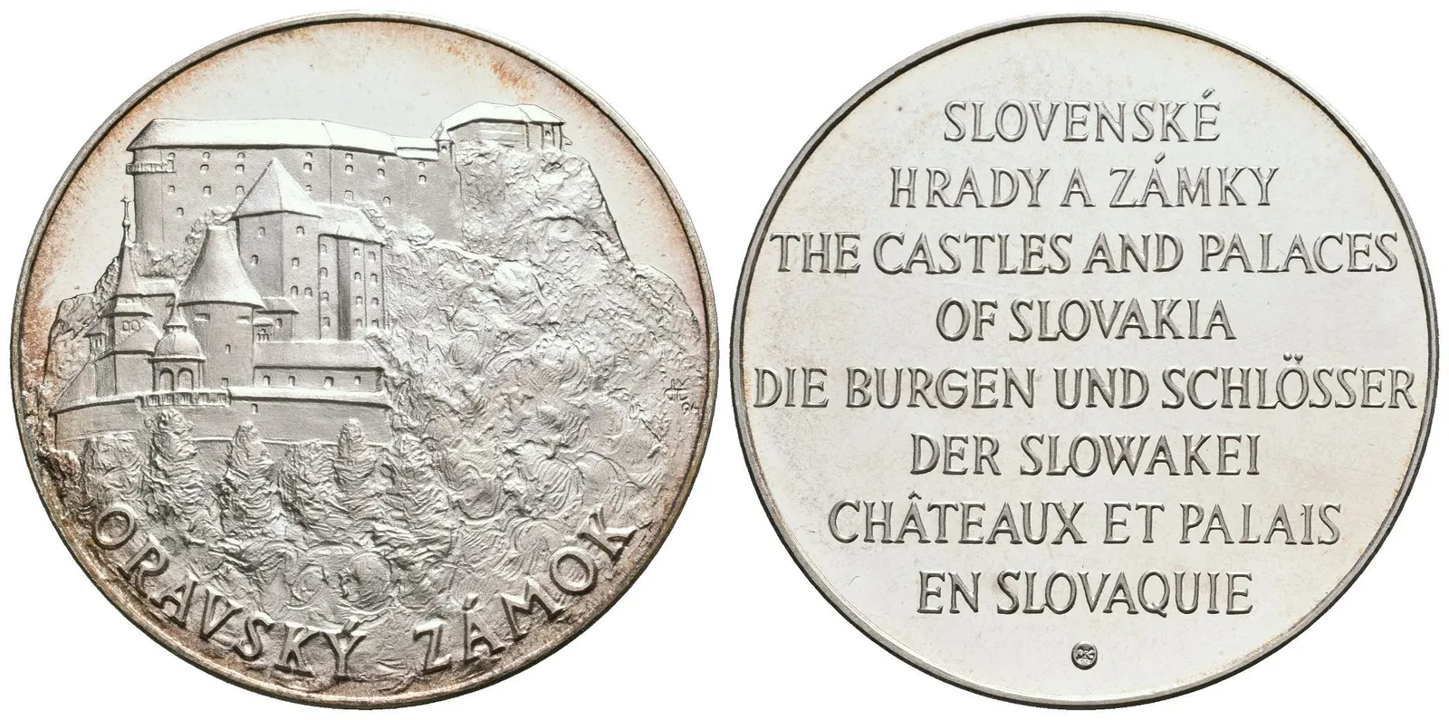 AR Medaile b.l. - Oravský zámek, ze série Slovenské hrady a zámky. — 1