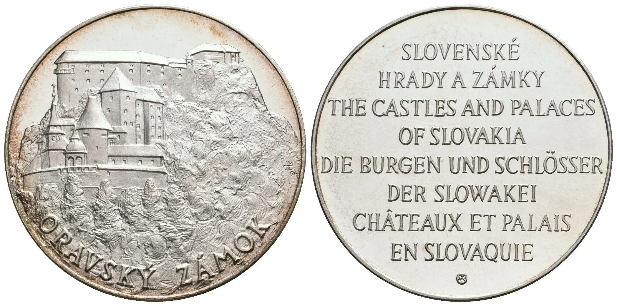 AR Medaile b.l. - Oravský zámek, ze série Slovenské hrady a zámky. — 1