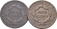 1 Cent 1823, + 1 Cent 1831, KM.45, oběhové zachovalosti, — 2