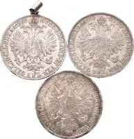 Zlatník 1860 A, 1x ouško, patina, rysky a hranky_3 ks — 2