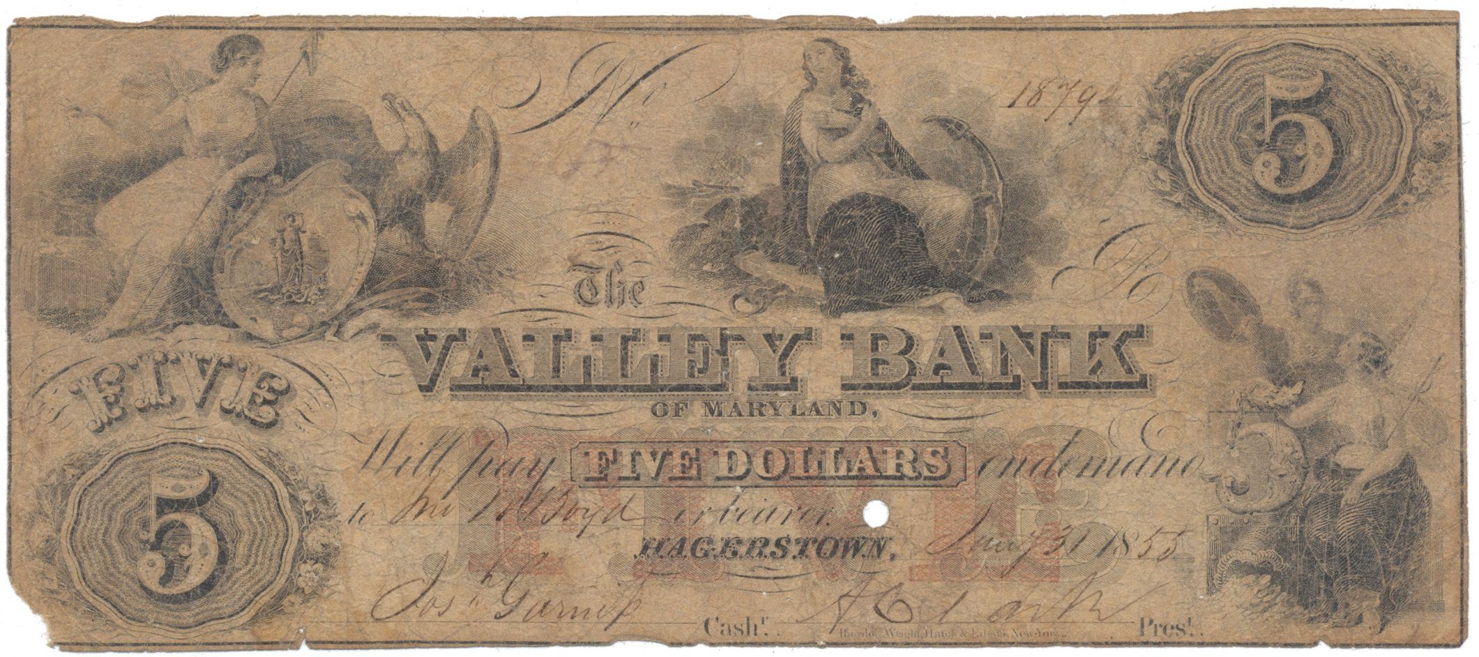 USA - Maryland, 5 Dollar 1855