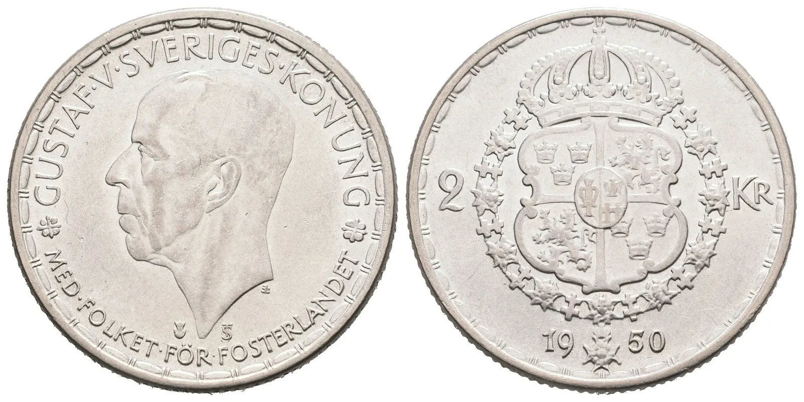 Švédsko, 2 Koruna 1950