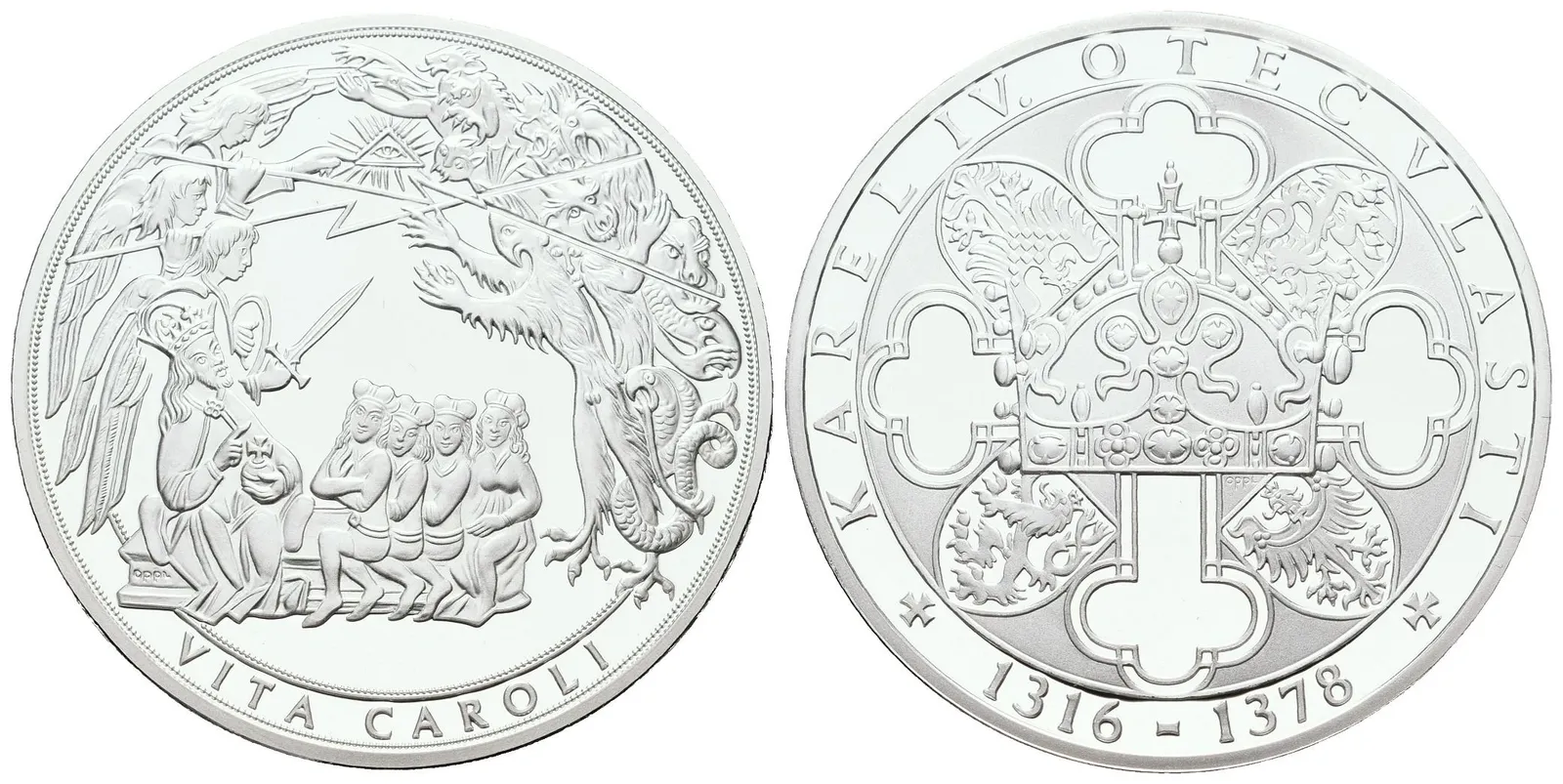 Stříbrná investiční medaile - Vita Caroli - Ag 24,5 g - 999/1000 + Certifikát