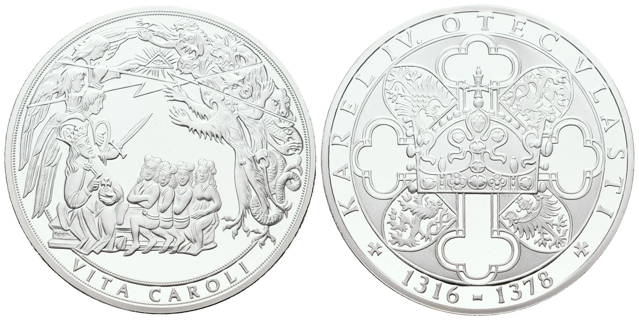 Stříbrná investiční medaile - Vita Caroli - Ag 24,5 g - 999/1000 + Certifikát