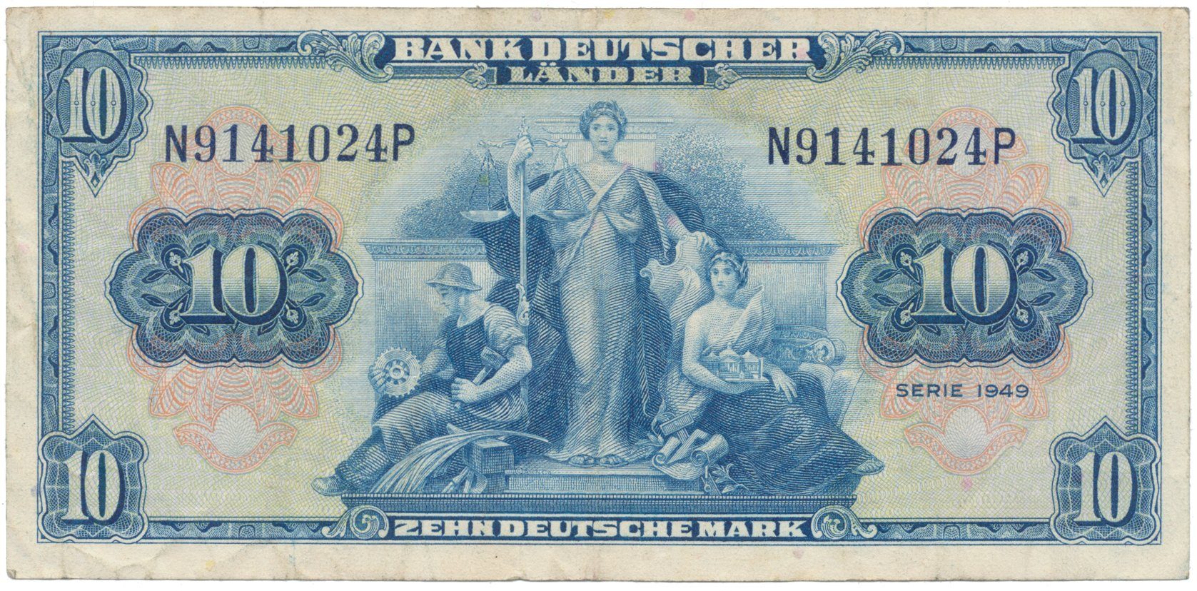 Německo - NSR, 10 DM 1948, Ros.258
