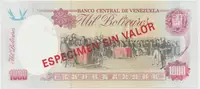 Venezuela, 1000 Bolivares 1998, anulát - ESPECIMEN SIN VALOR, P.76ds - fotografie 2