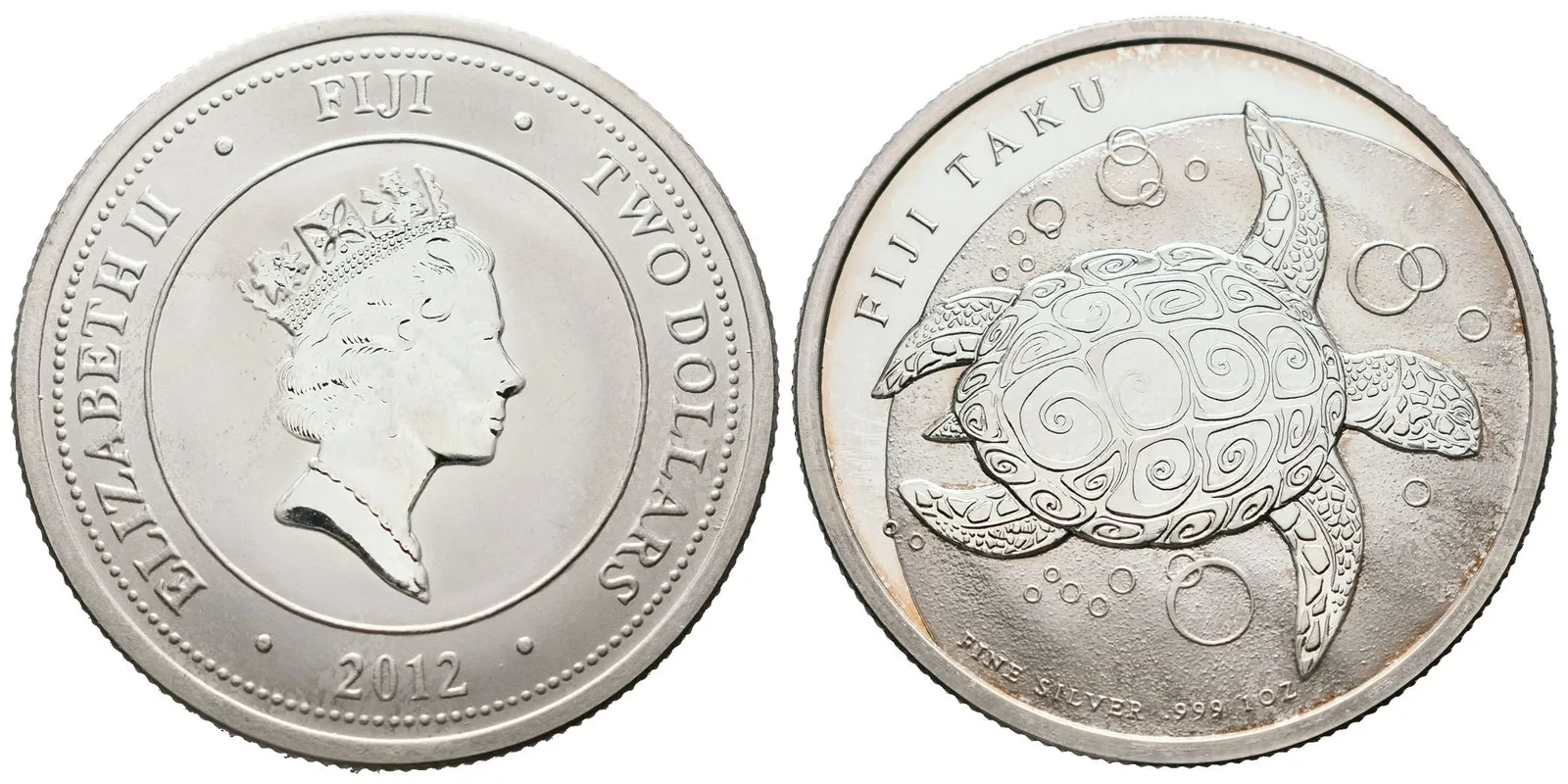 Fidži, 2 Dollars 2012 - 1 Oz (Taku Turtle)