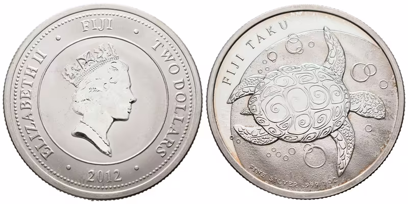 Fidži, 2 Dollars 2012 - 1 Oz (Taku Turtle)