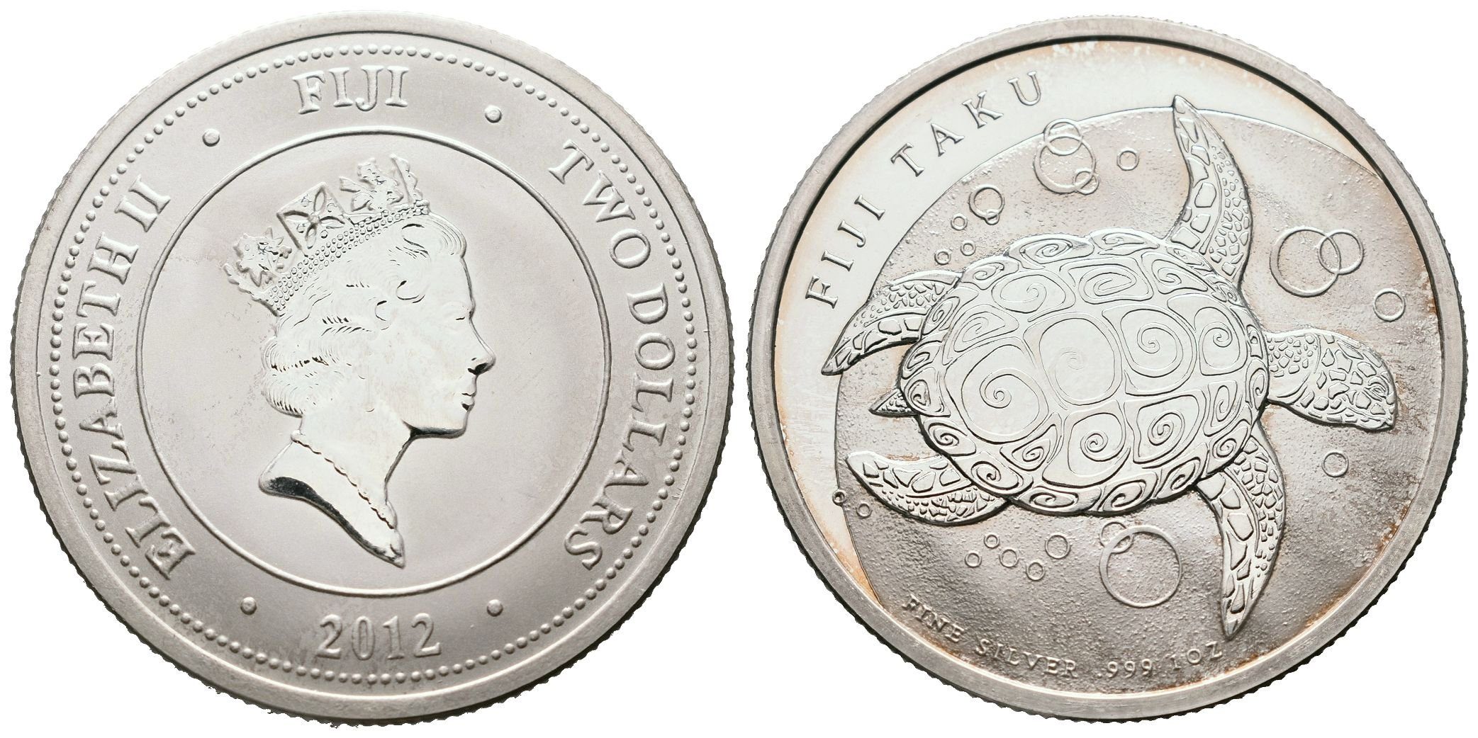 Fidži, 2 Dollars 2012 - 1 Oz (Taku Turtle)
