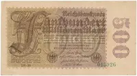 Německo, 500 Millionen Mark 1923, vodoznak Hakensterne, Ro.109d