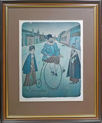 Adolf Born: Adolf Born (1930 - 2016) - Projížďka císaře Rudolfa Zlatou uličkou - velký formát