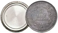 5 Lira 1848 M, Milano, dlouhé konce ratolestí, Ves.12c, KM.22.2, — 2