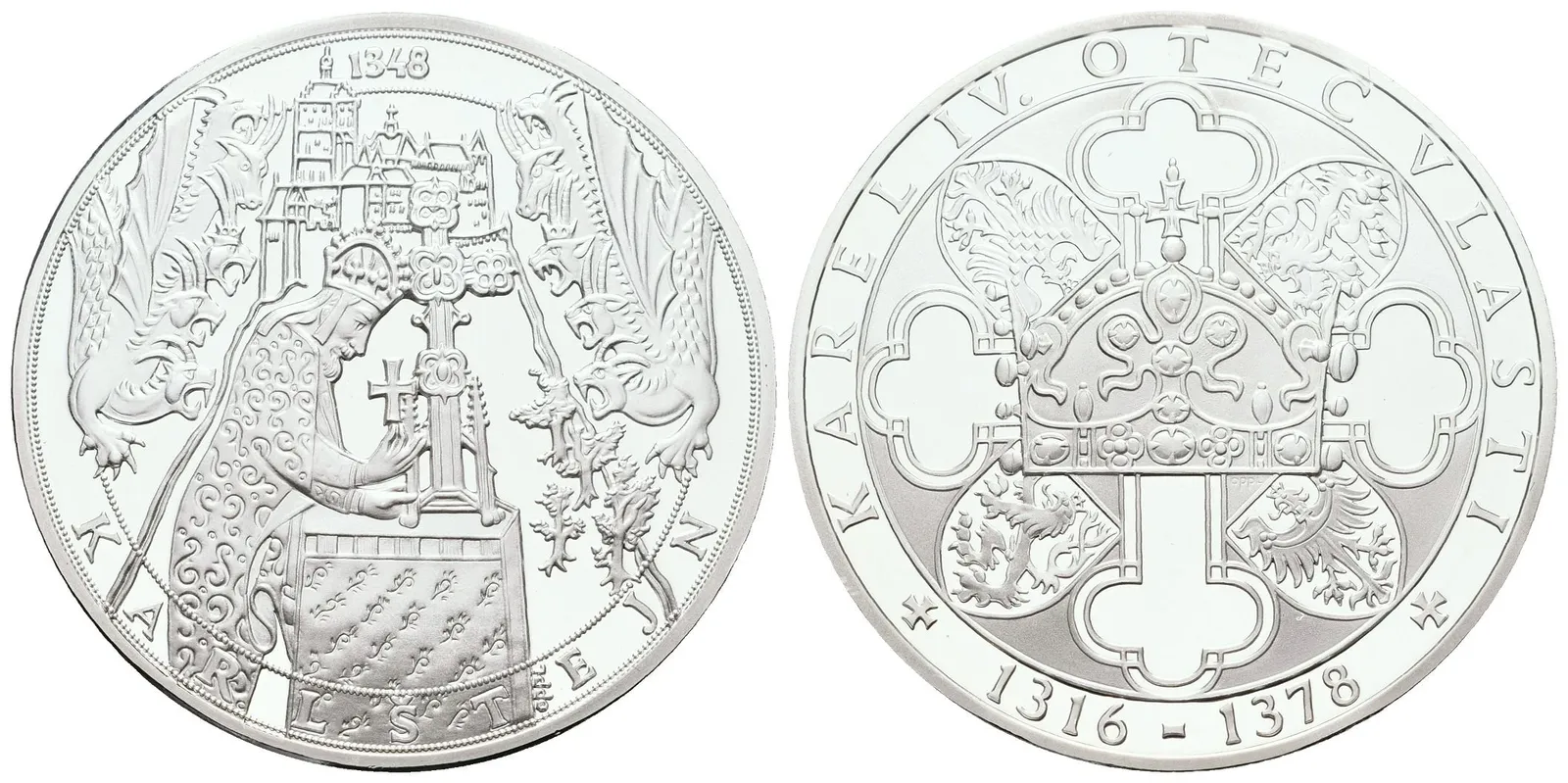 Stříbrná investiční medaile - Karlštejn - Ag 24,5 g - 999/1000 + Certifikát