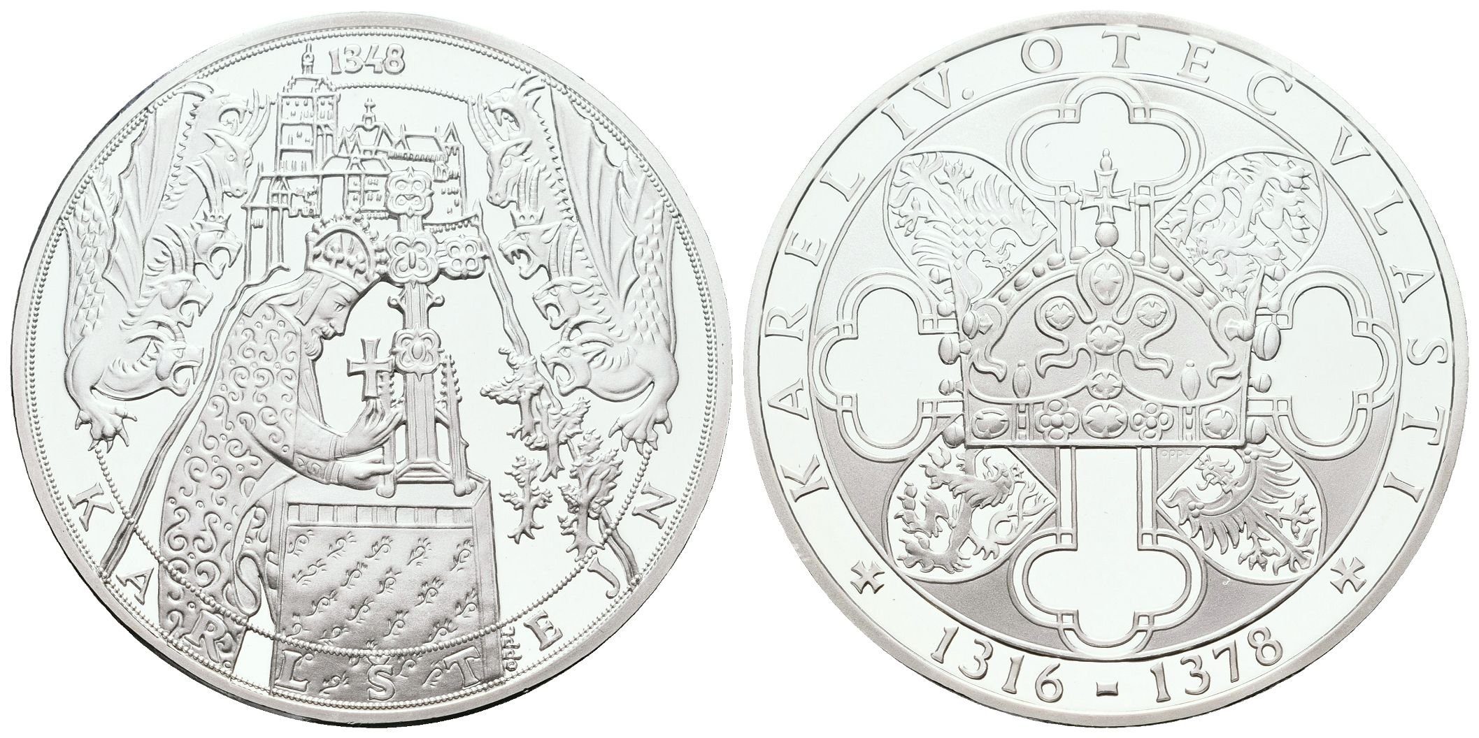 Stříbrná investiční medaile - Karlštejn - Ag 24,5 g - 999/1000 + Certifikát