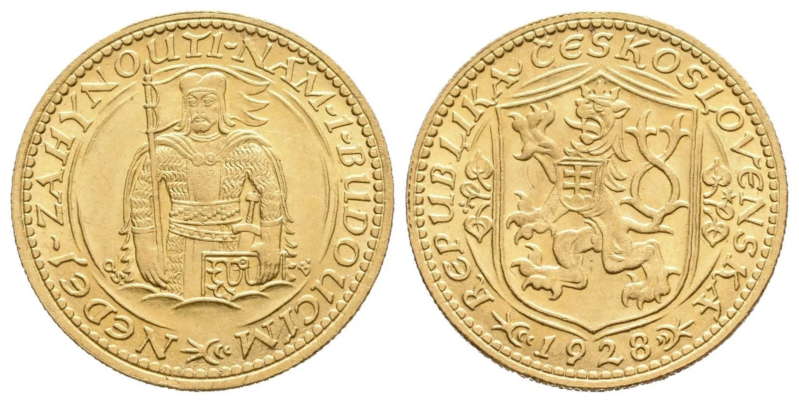 Dukát 1928 (raženo 18983 ks), krásná zachovalost, lesk, nep. rysky, — 1
