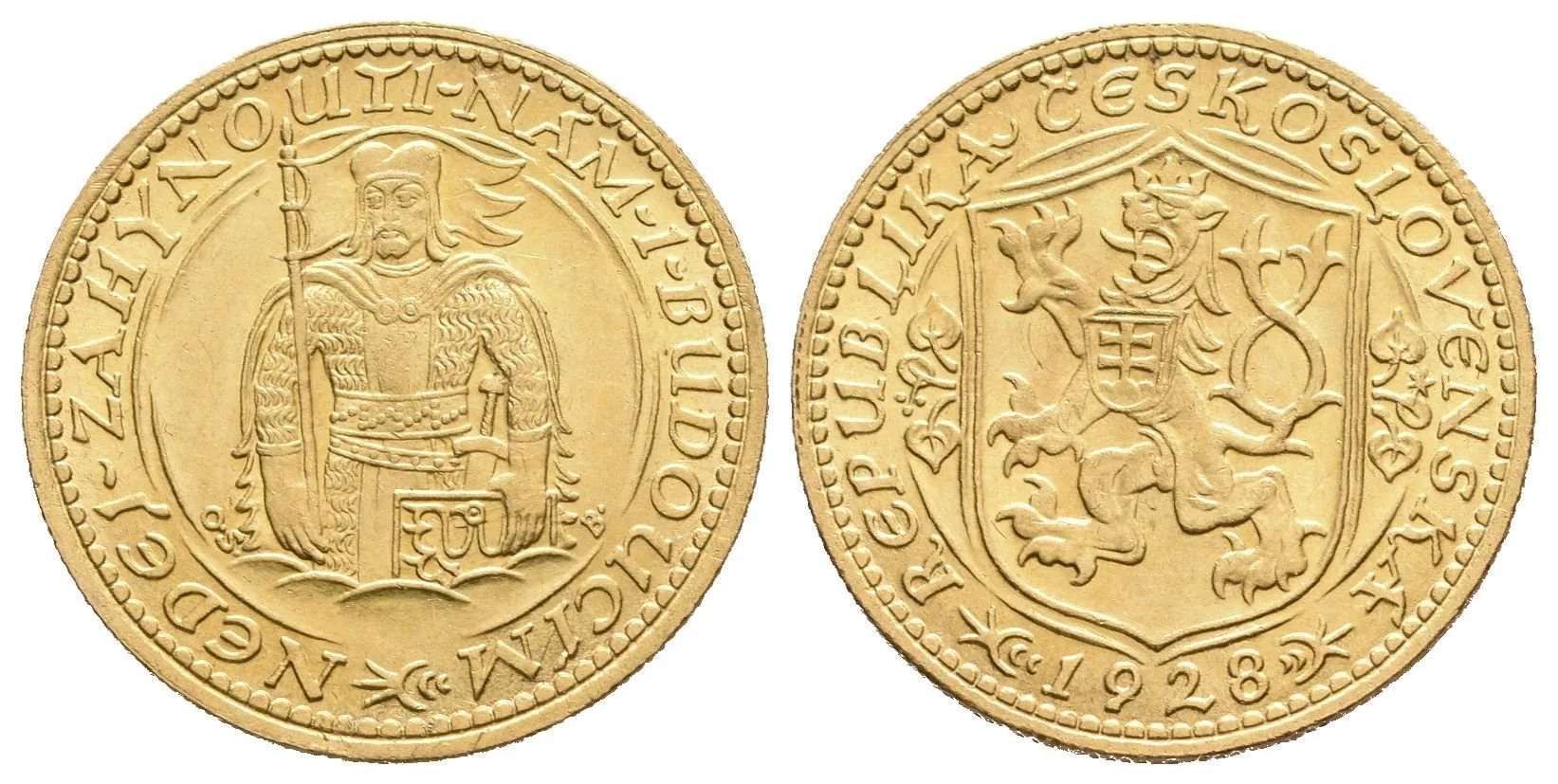 Dukát 1928 (raženo 18983 ks), krásná zachovalost, lesk, nep. rysky, — 1