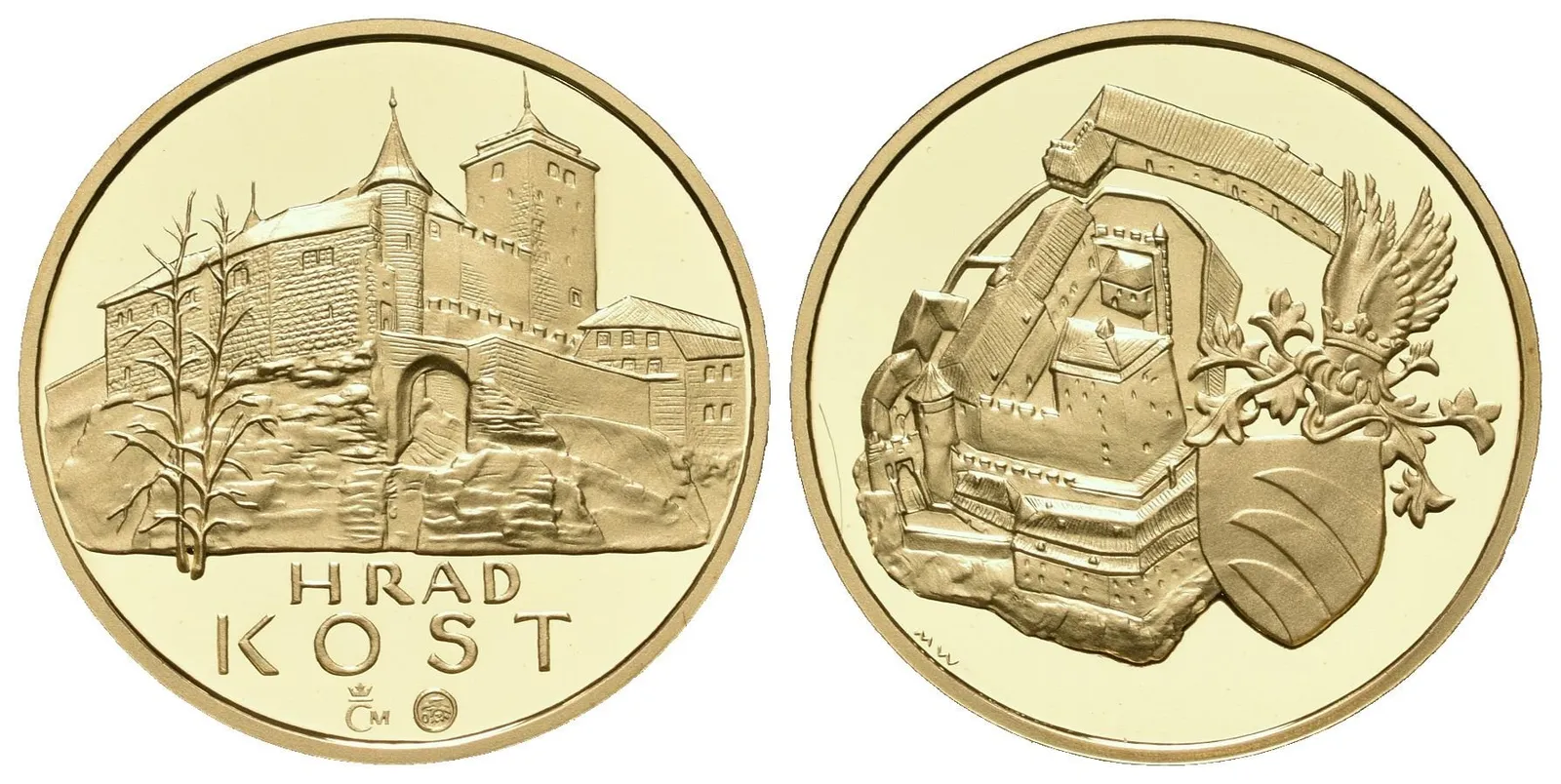 Medaile 2013 (Wichnerová, Lietava) - Hrad Kost. Au 0,999, 22 mm (7,78 g), kapsle, — 1