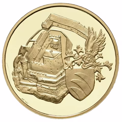 Medaile 2013 (Wichnerová, Lietava) - Hrad Kost. Au 0,999, 22 mm (7,78 g), kapsle,