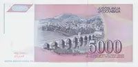 Jugoslávie, 5000 Dinara 1991, P.111 - fotografie 2