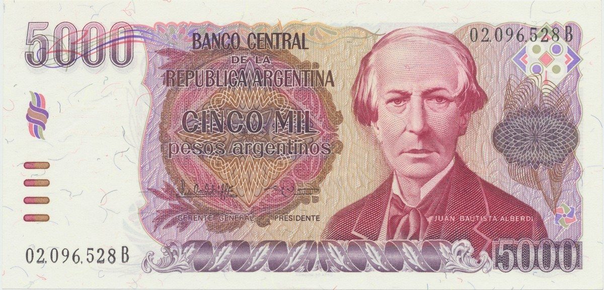 Argentina, 5000 Pesos Argentinos (1984~1985), P.318